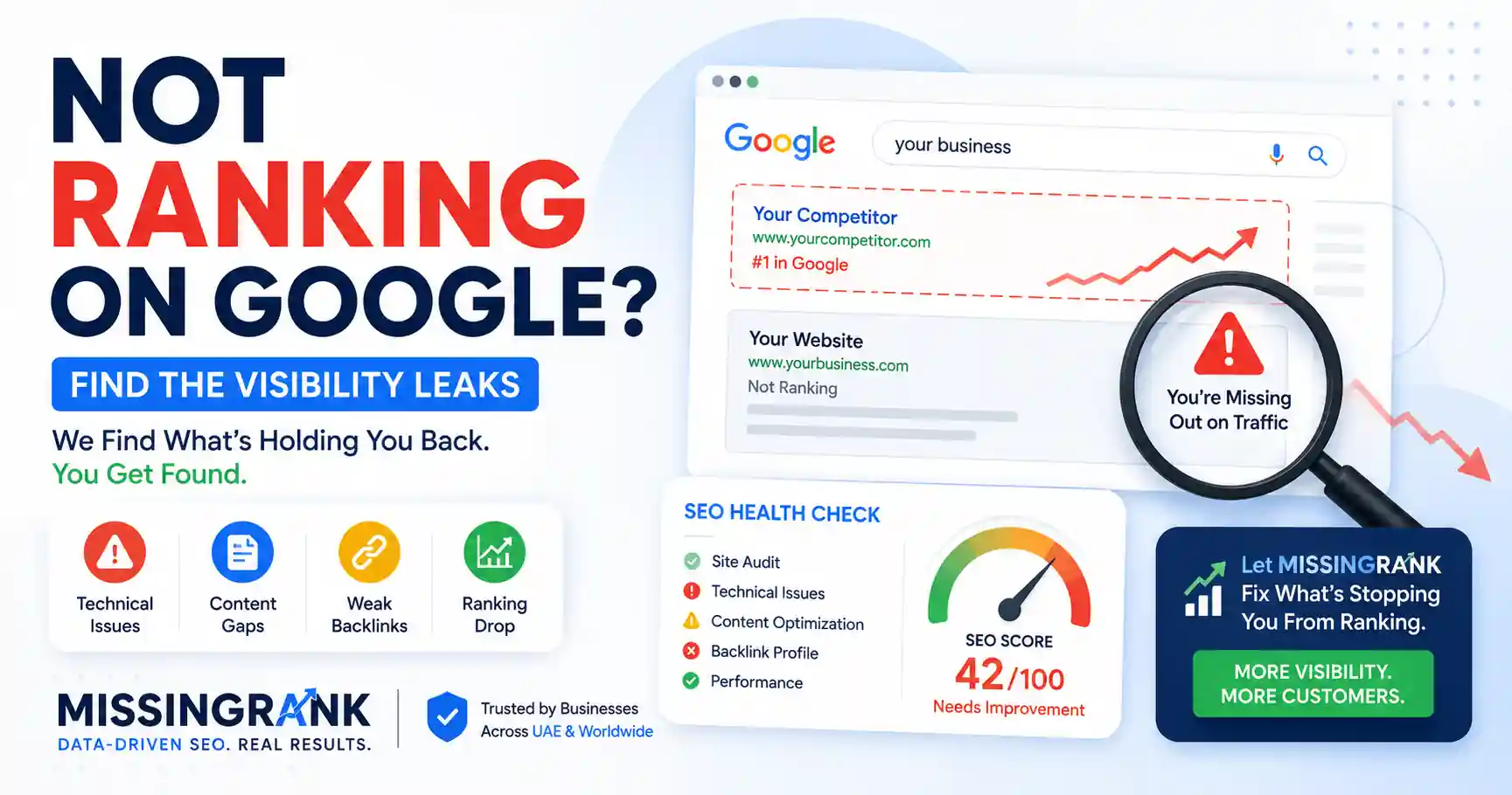 Why Your Website Is Not Ranking on Google - SEO insights UAE by MISSINGRANK